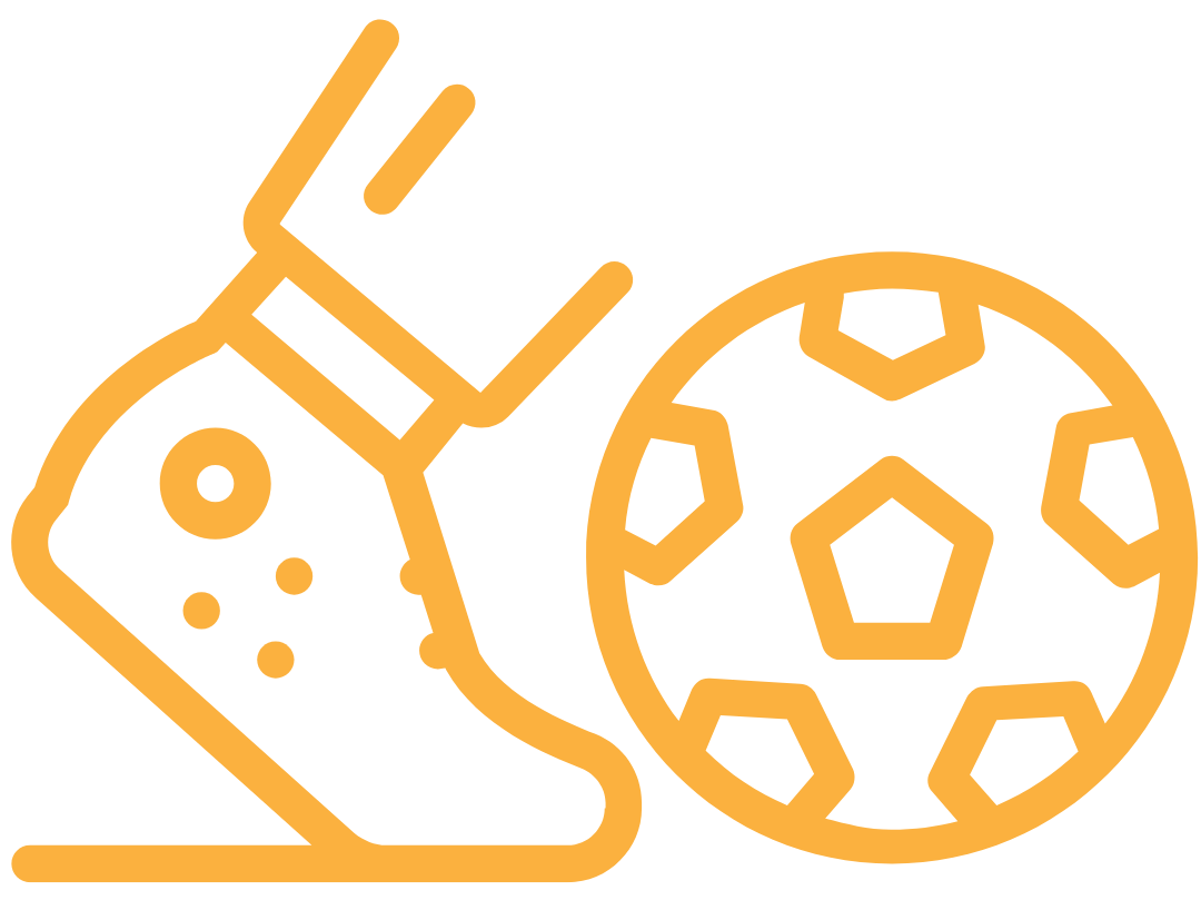 Cartoon foot and a soccer ball